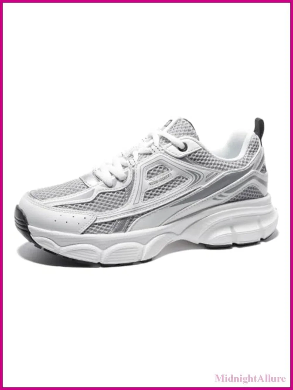 Women's Chunky Fashion Sneakers Breathable Mesh Lace-Up Athletic Shoes